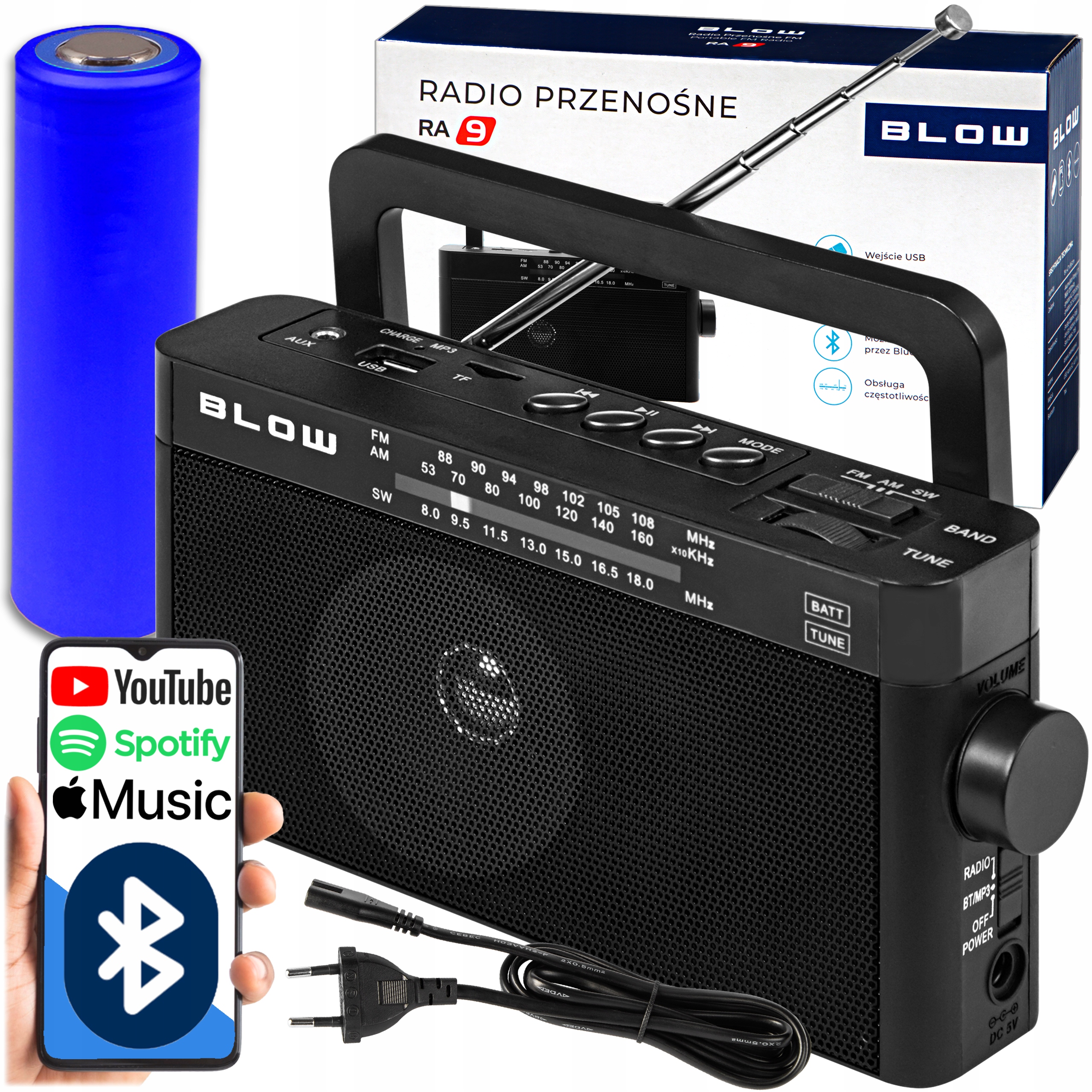 AM, FM, SW Blow RA9 sieťové a batériové rádio